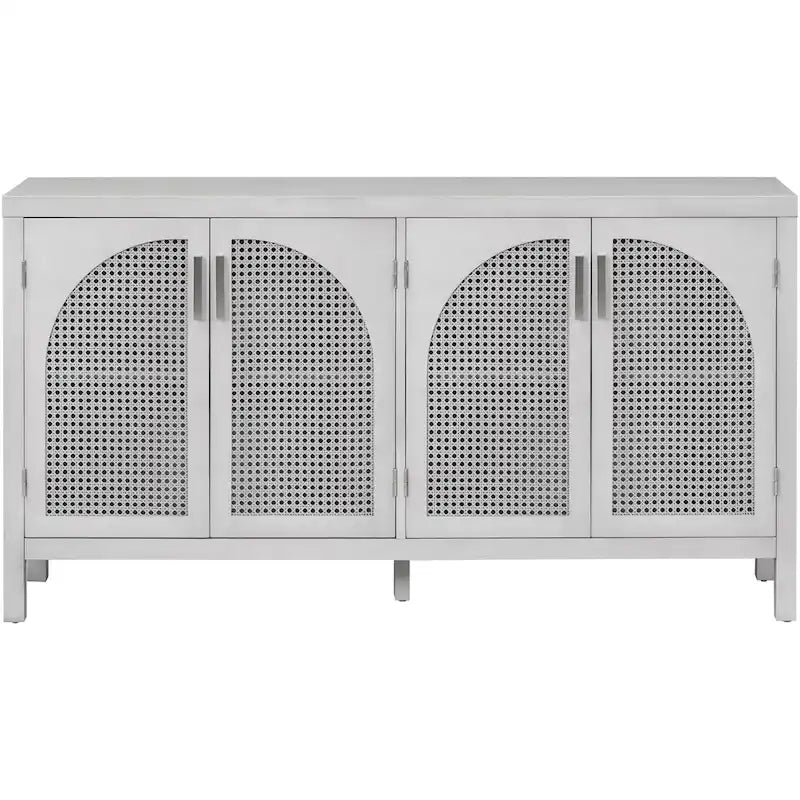Large Storage Space Sideboard with Artificial Rattan Door - N/A
