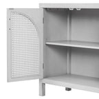 Large Storage Space Sideboard with Artificial Rattan Door - N/A