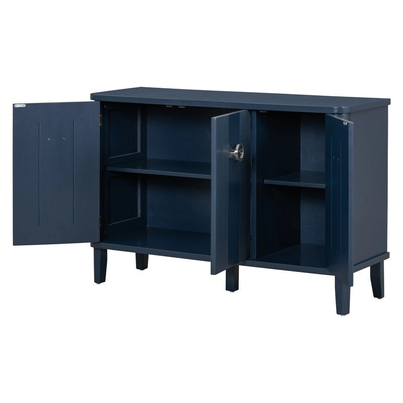 47.2W Solid Wood Cabinet with Three Doors - N/A