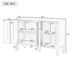 47.2W Solid Wood Cabinet with Three Doors - N/A