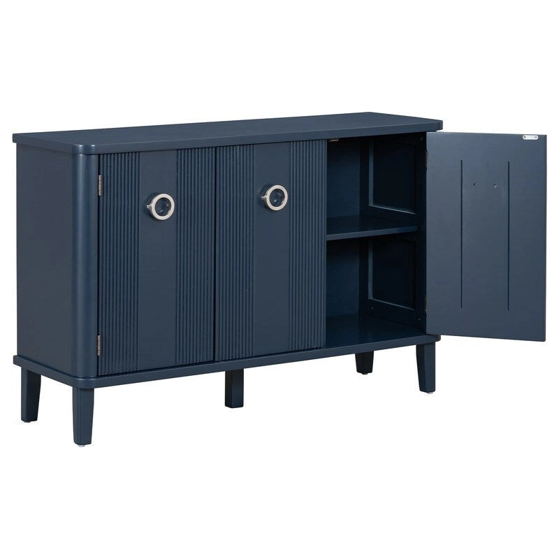 47.2W Solid Wood Cabinet with Three Doors - N/A