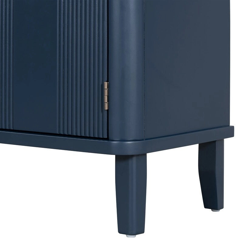 47.2W Solid Wood Cabinet with Three Doors - N/A