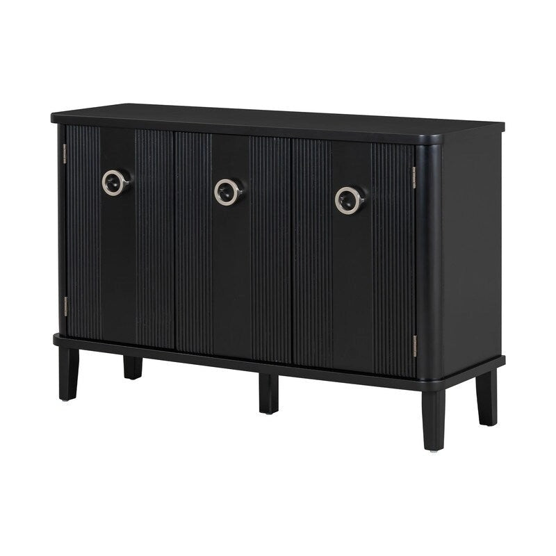 47.2W Solid Wood Cabinet with Three Doors - N/A