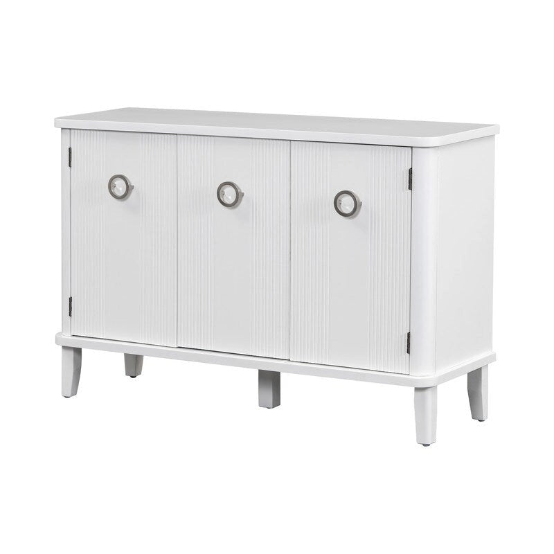 47.2W Solid Wood Cabinet with Three Doors - N/A