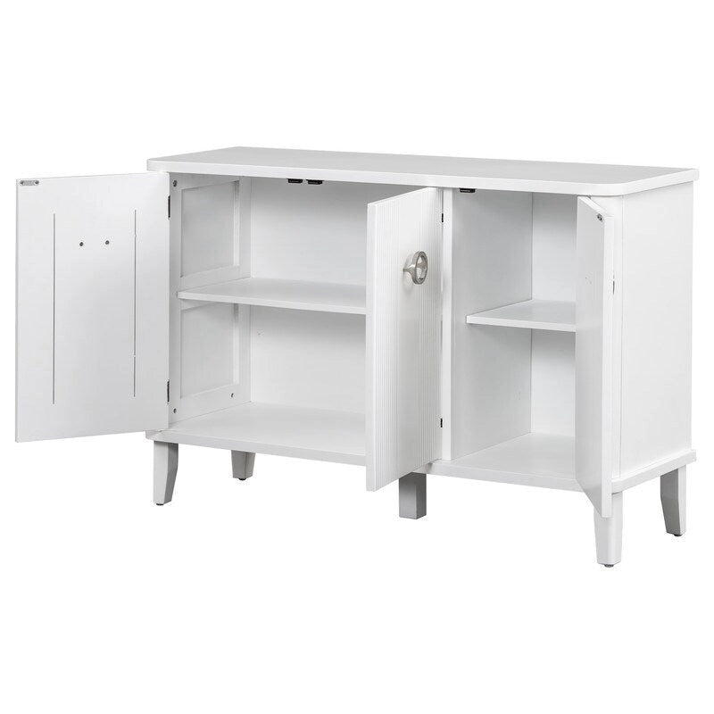 47.2W Solid Wood Cabinet with Three Doors - N/A