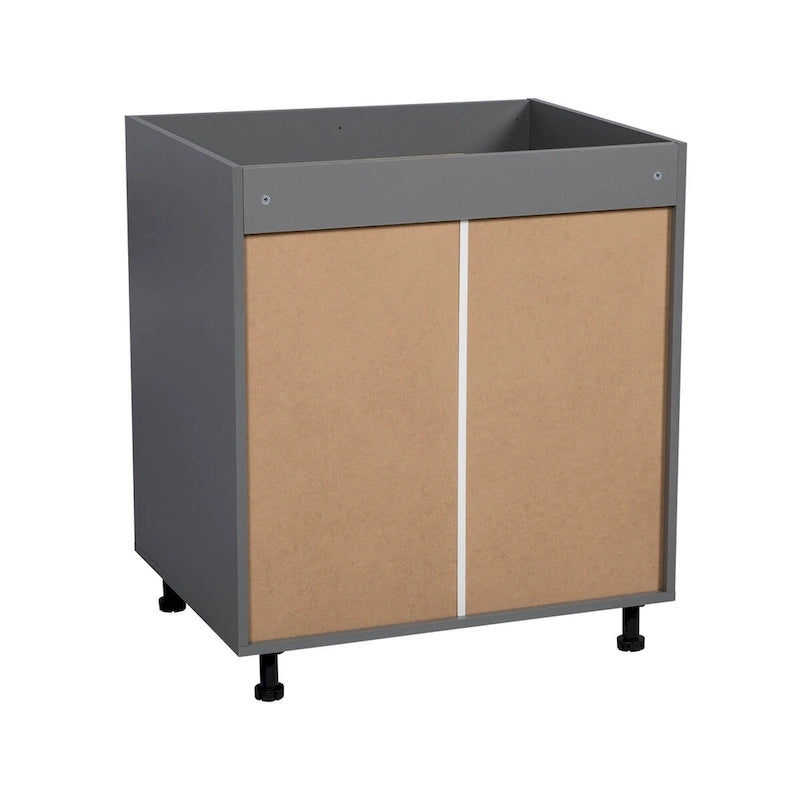 33 Sink Base Cabinets-High Double Door-Grey - 33 x 34 1/2 x 23 3/8