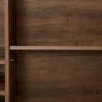 Rustic Wood Storage Cabinet with Wine Rack and Wine Glass Rack