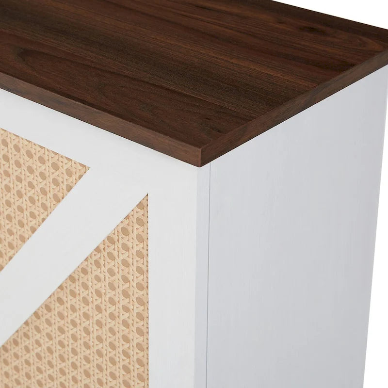 Rustic Wood Storage Cabinet with Wine Rack and Wine Glass Rack