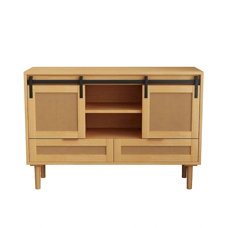 Sliding Barn Door Storage Cabinet - N/A