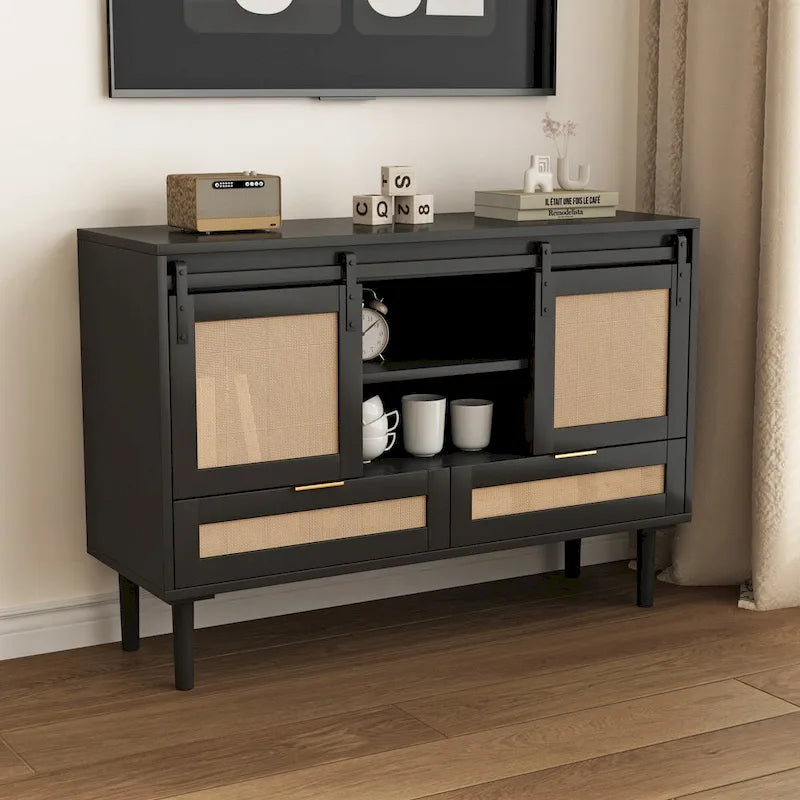 Sliding Barn Door Storage Cabinet - N/A