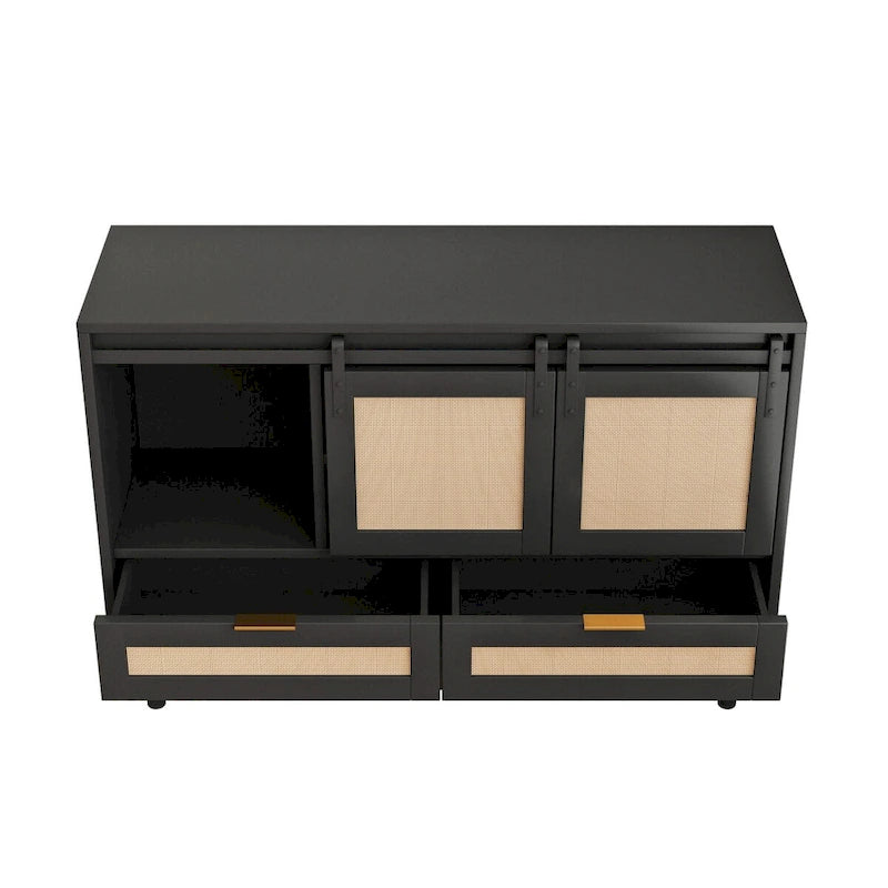 Sliding Barn Door Storage Cabinet - N/A