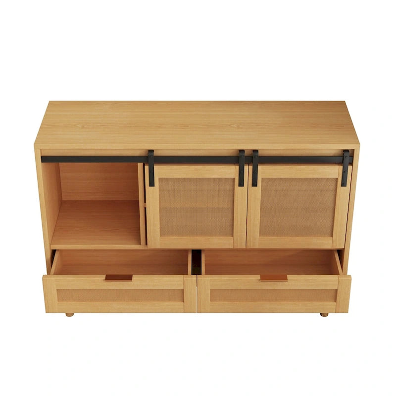 Sliding Barn Door Storage Cabinet - N/A