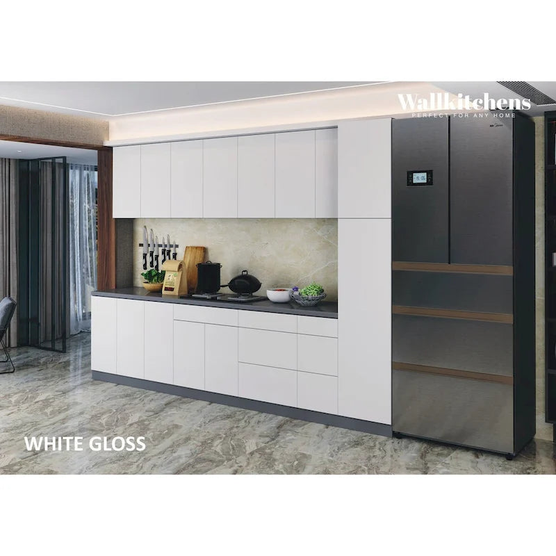 Kitchen Metropolitan Collection White Gloss Color Base Size 11Ft Wide - 132x24