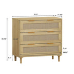 31.503-Drawers Rattan Storage Cabinet for Bedroom,Living Room