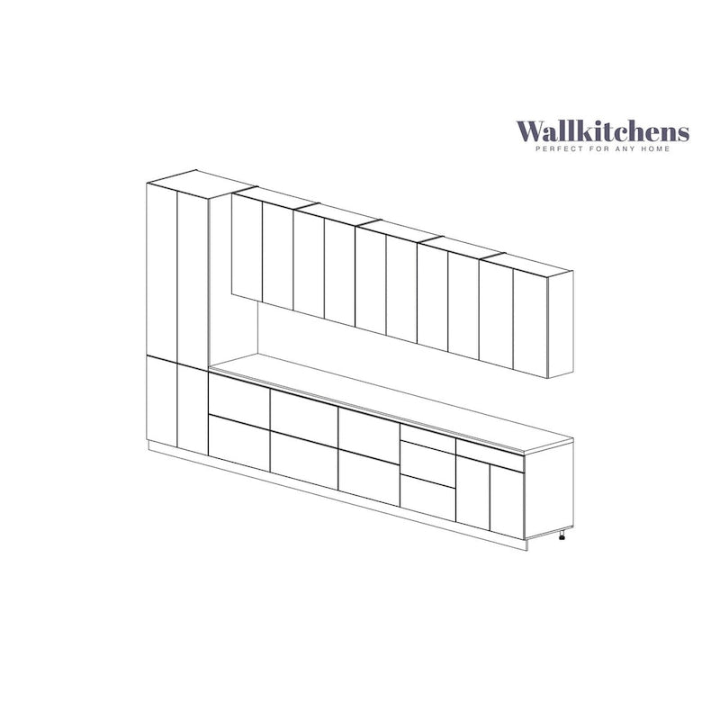 Kitchen Celestial Collection Natural Teak & Black Color Base Size 15Ft Wide - 182x24