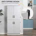 Freestanding Kitchen Pantry, 6-tier Shelving with 2 Adjustable Shelves