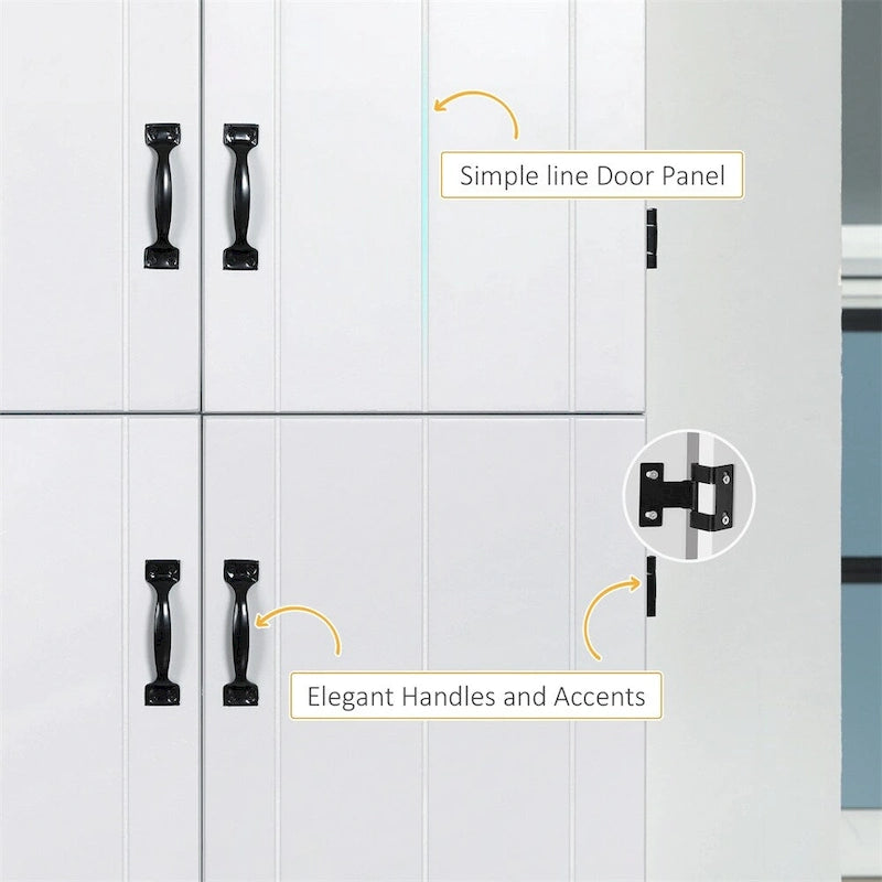 Freestanding Kitchen Pantry, 6-tier Shelving with 2 Adjustable Shelves