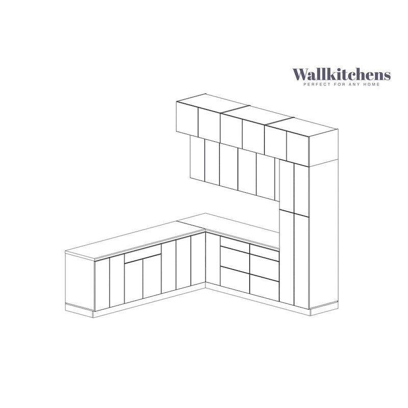 Kitchen Culinary Haven Collection Gray Color Base Size 9Ft Wide - 108x24