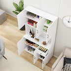 Kitchen Pantry Storage Cabinet with Microwave Oven Countertop