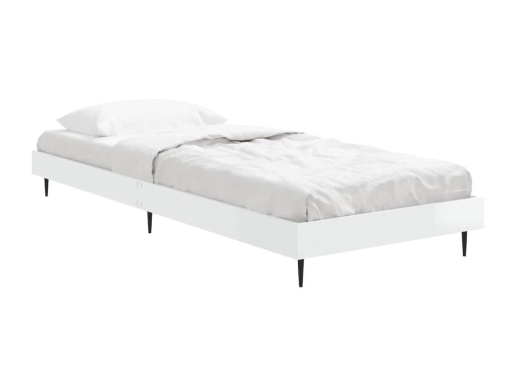 White Engineered Wood Bed Frame, 75 x 190 cm