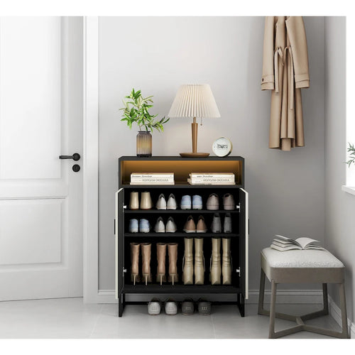 12 Pairs Shoe Storage Cabinet with Adjustable Shelves