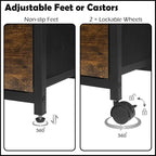 2 Tier Metal Mobile Under Desk Home Printer Stand - 11.81D x 15.75W x 25.6H