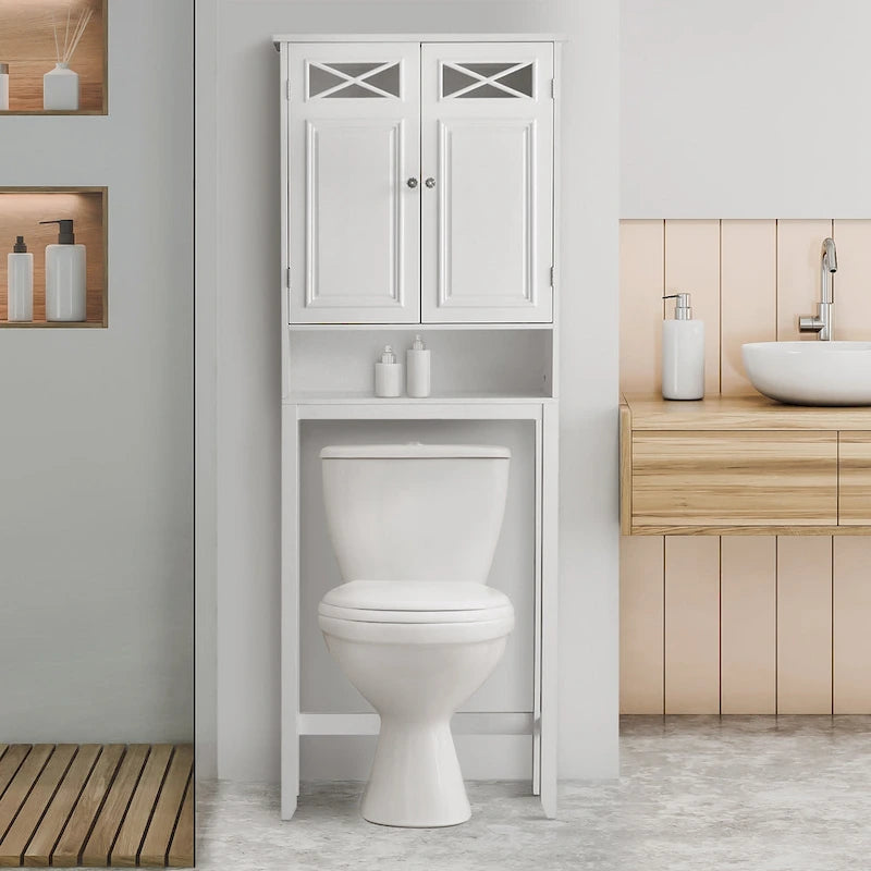 Teamson Home Dawson Over-the-Toilet Space Saver, White - 8L x 25W x 68H