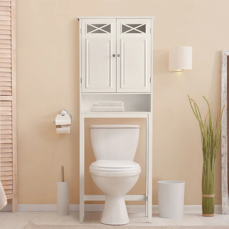 Teamson Home Dawson Over-the-Toilet Space Saver, White - 8L x 25W x 68H