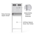 Teamson Home Dawson Over-the-Toilet Space Saver, White - 8L x 25W x 68H