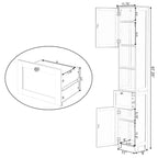 White Tall Standing Bathroom Linen Tower Storage Cabinet