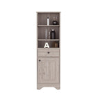 Linen Cabinet Burnedt, One Drawer, One Cabinet, Multiple Shelves, Light Gray Finish