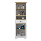 Linen Cabinet Burnedt, One Drawer, One Cabinet, Multiple Shelves, Light Gray Finish