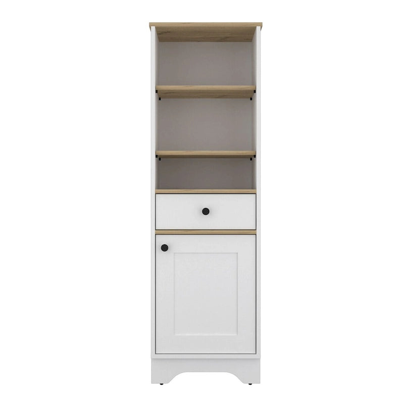 Linen Cabinet Burnedt, One Drawer, One Cabinet, Multiple Shelves, Light Gray Finish