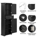 Tall Bathroom Storage Cabinet,Freestanding Storage Cabinet with Drawer
