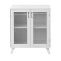 Modern Bathroom Storage Cabinet with 2 Glass Doors