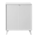 Modern Bathroom Storage Cabinet with 2 Glass Doors