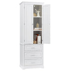 Tall Storage Cabinet with Three Drawers for Bathroom,White Tall Cabinet