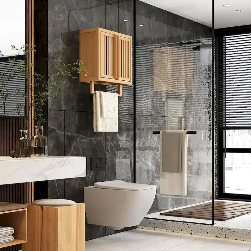 Assorted Bathroom Toilet Bamboo Storage Cabinet