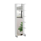 Mirror Cabinet, Four Interior Shelves, Five External Shelves -White