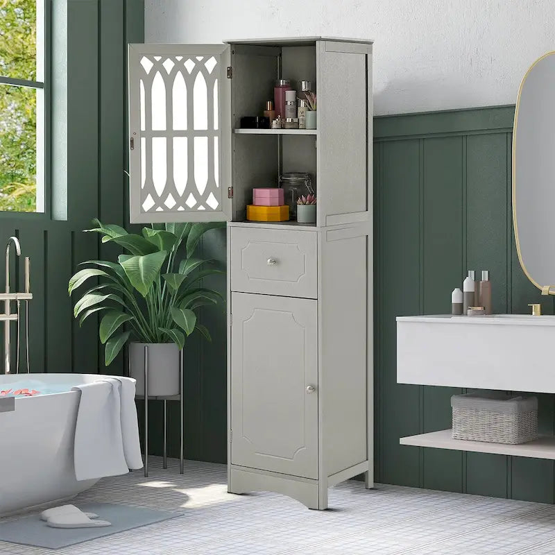 Modern Stylish Wooden Bathroom Cabinet with an Acrylic Cabinet Door Panel