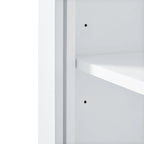 Tall Bathroom Storage Cabinet Cabinet with Two Doors and One Drawer Adjustable Shelf MDF Board White