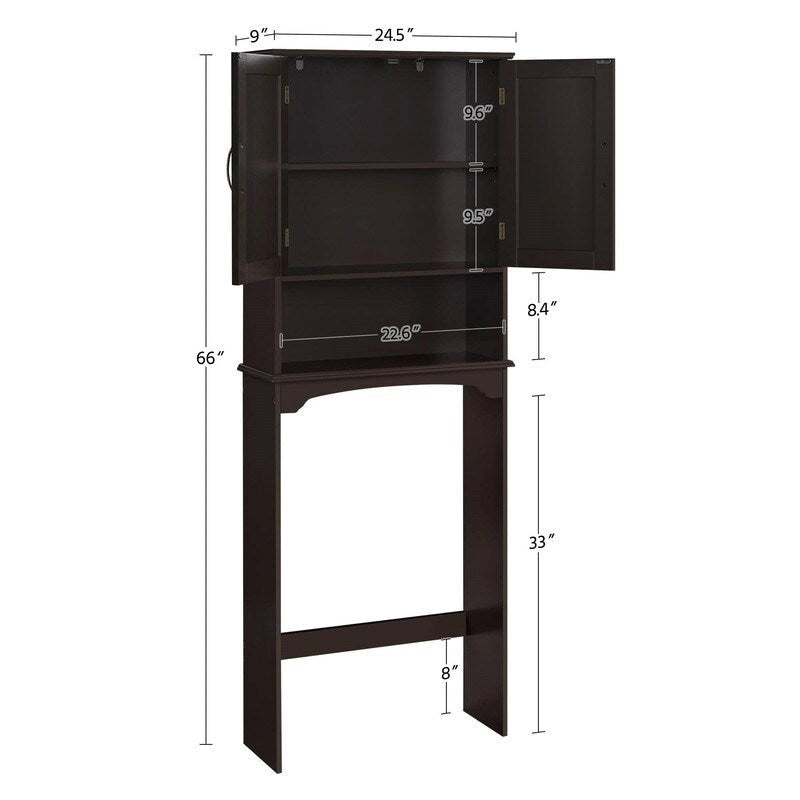 Over the Toilet Storage Cabinet - 9D x 24.5W x 66H