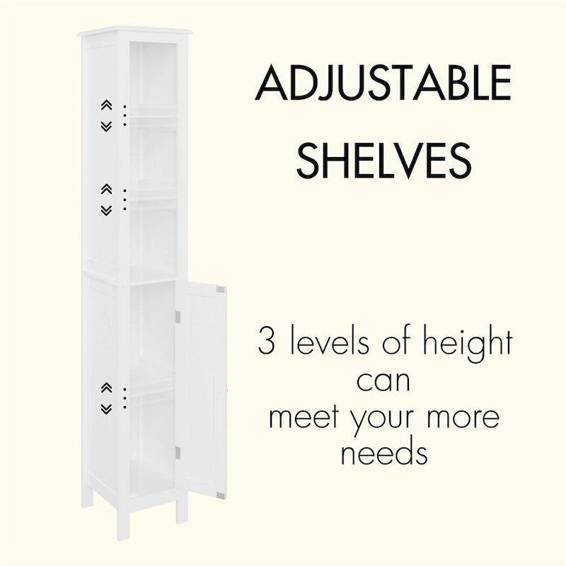 66.92 Tall Bathroom Storage Cabinet with Adjustable Shelves