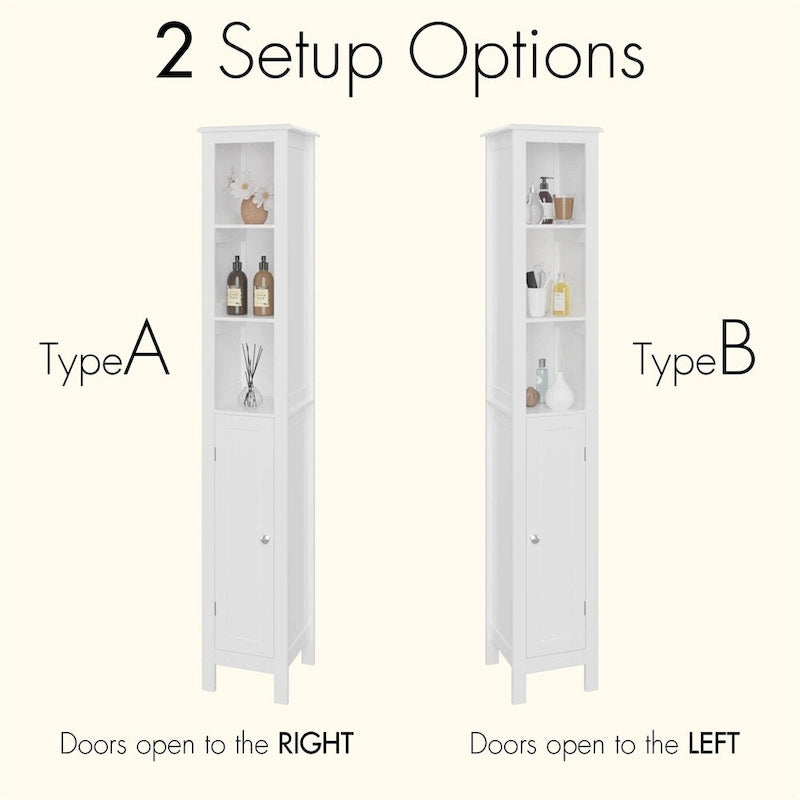 66.92 Tall Bathroom Storage Cabinet with Adjustable Shelves