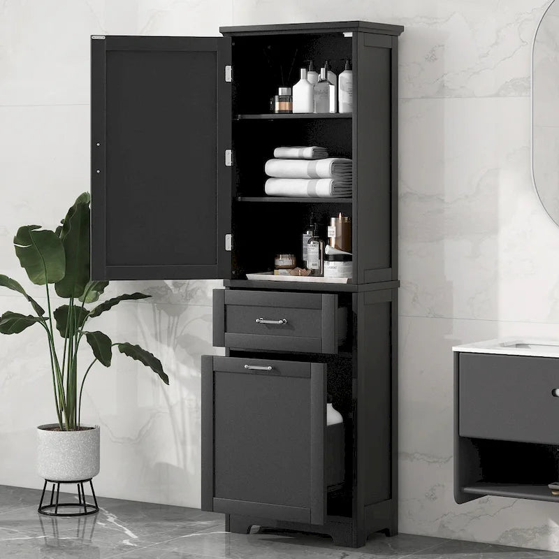 Storage Cabinet with Drawers and Adjustable Shelf