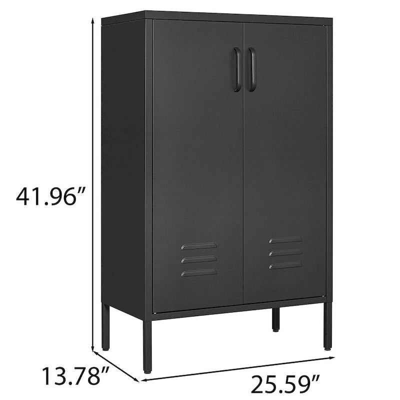 2 Door Miscellaneous Storage Cabinet,Garage Tool Cabinet,Office File Cabinet 2 Movable Partitions