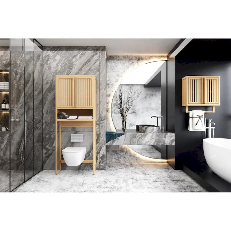 Bathroom cabinet wall mounted Bamboo toilet storage box