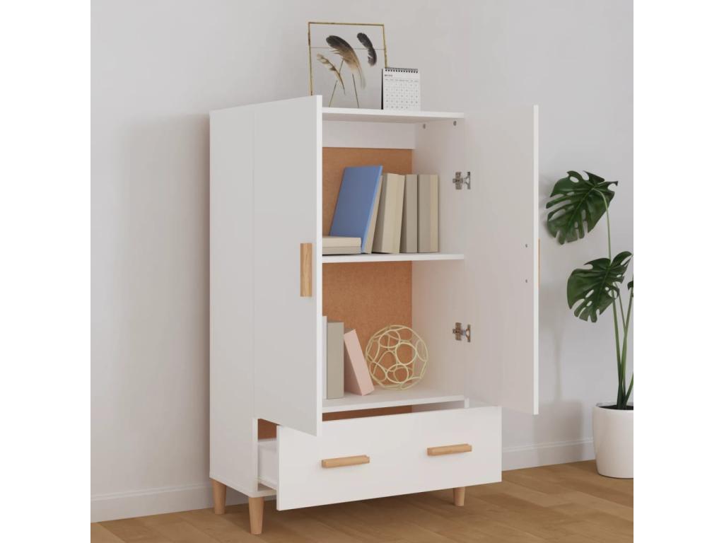 White Engineered Wood Sideboard, 70 x 31 x 115 cm