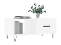 White Engineered Wood Coffee Table, 90 x 50 x 40 cm
