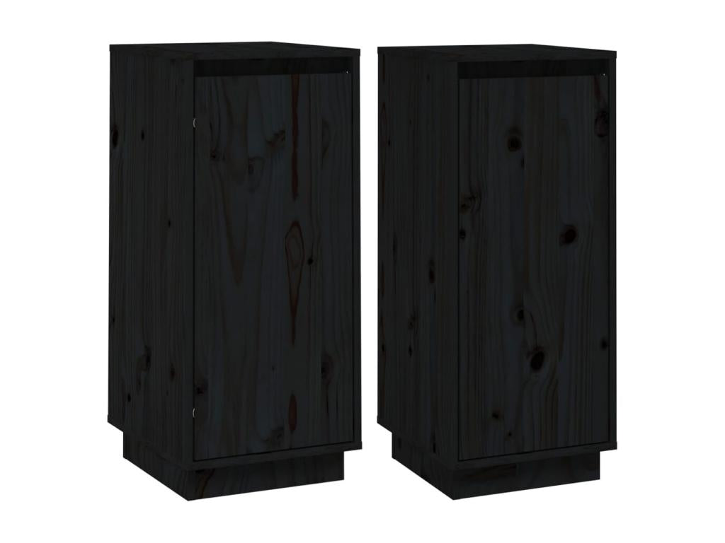 Black Solid Wood Sideboard, 31.5 x 34 x 75 cm